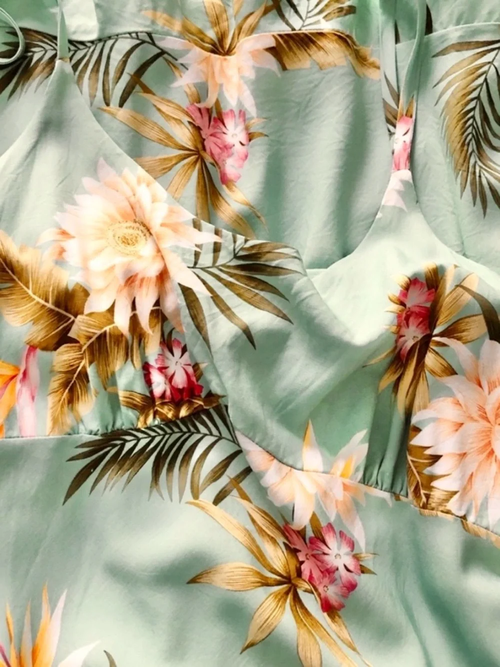 Two Palms Light Green Floral Midi Slip Dress - Picture 9 of 10